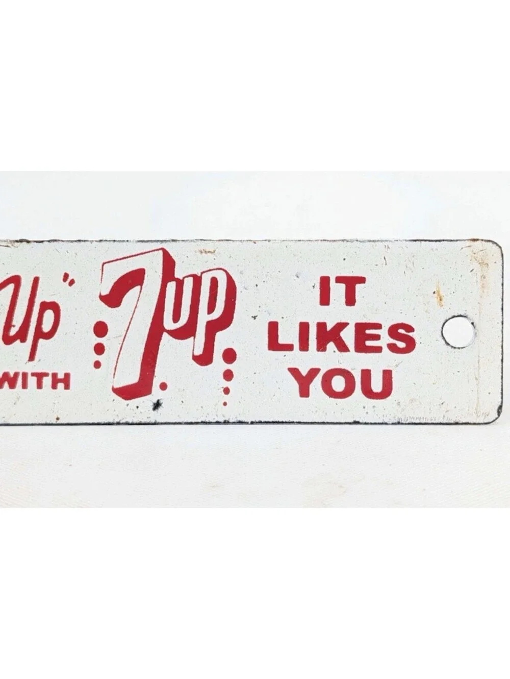 VINTAGE ROYAL CROWN COLA 7UP PORCELAIN METAL CRATE TAG SIGN 6